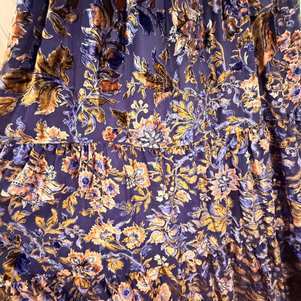 Anthropologie The Somerset Maxi Dress: Velvet Edition Sz XS blue - Picture 6 of 11